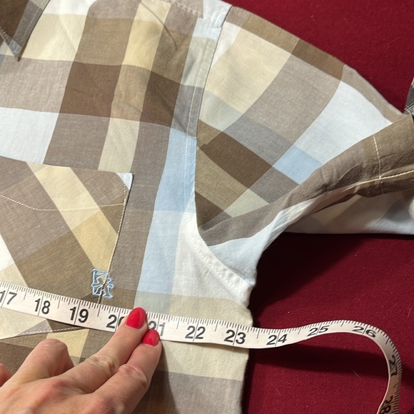 Gotcha PLAID Shirt TAN BLUE BEIGE Button up Short Sleeve Casual Y2K 90s mens XL - Picture 6 of 10